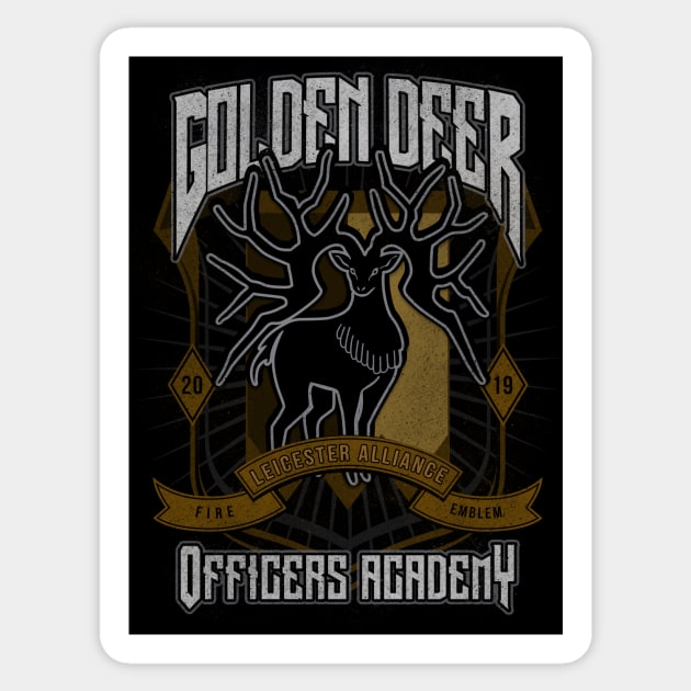 Golden Deer Crest Sticker by ursulalopez